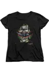 Gildan Batman Arkham Asylum Crazy Lips Short Sleeve Womens Tee / T-shirt In Black