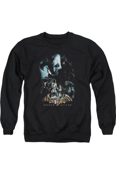 Gildan Batman Arkham Asylum Five Against One Adult Crewneck Sweatshirt In Black
