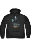 Gildan Batman Arkham Asylum Five Against One Adult Pull Over Hoodie / Hooded Sweatshirt In Black