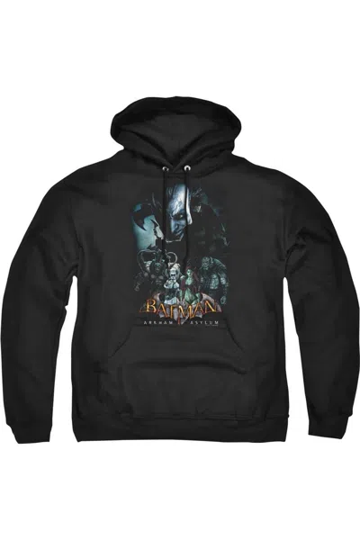 Gildan Batman Arkham Asylum Five Against One Adult Pull Over Hoodie / Hooded Sweatshirt In Black