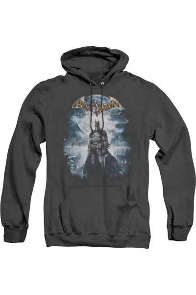 Gildan Batman Arkham Asylum Game Cover Adult Heather Hoodie / Hooded Sweatshirt In Black