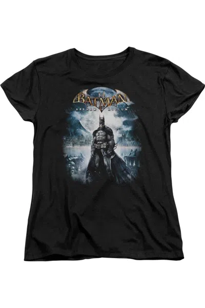 Gildan Batman Arkham Asylum Game Cover Short Sleeve Womens Tee / T-shirt In Black