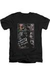 Gildan Batman Arkham Asylum Running The Asylum Short Sleeve Adult V Neck Tee / T-shirt In Black