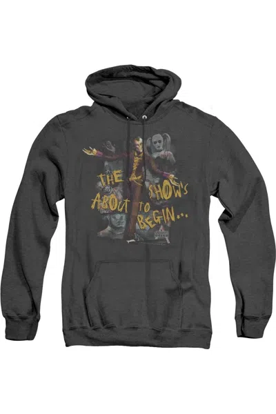 Gildan Batman Arkham City About To Begin Adult Heather Hoodie / Hooded Sweatshirt In Black