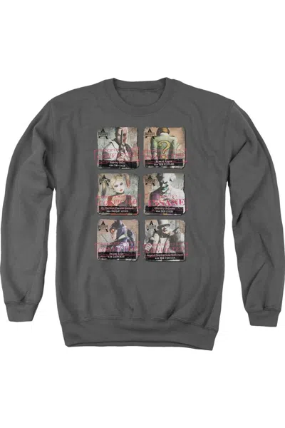 Gildan Batman Arkham City Arkham Lineup Adult Crewneck Sweatshirt In Pink