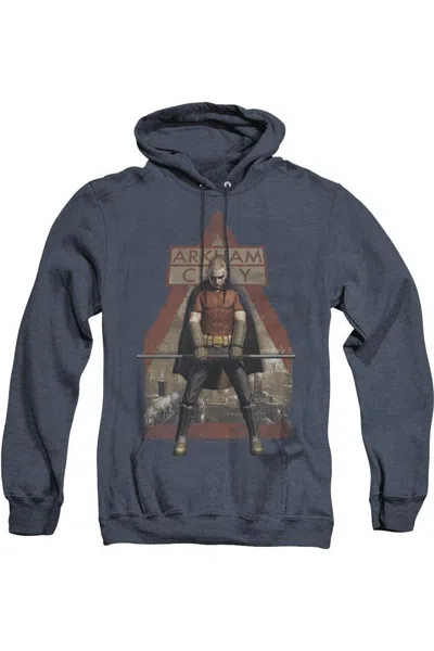 Gildan Batman Arkham City Arkham Robin Adult Heather Hoodie / Hooded Sweatshirt In Blue