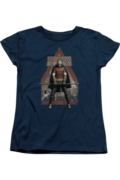 Gildan Batman Arkham City Arkham Robin Short Sleeve Womens Tee / T-shirt In Blue