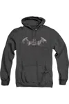 Gildan Batman Arkham City Bat Fill Adult Heather Hoodie / Hooded Sweatshirt In Black