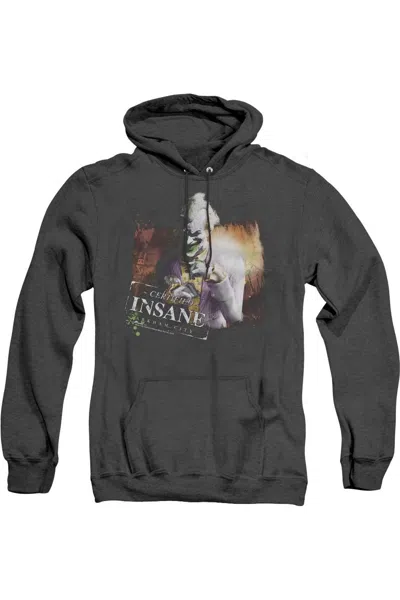 Gildan Batman Arkham City Certified Insane Adult Heather Hoodie / Hooded Sweatshirt In Black