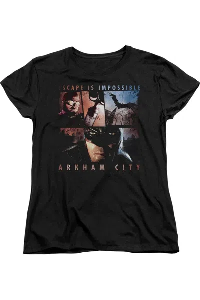 Gildan Batman Arkham City Escape Is Impossible Short Sleeve Womens Tee / T-shirt In Black
