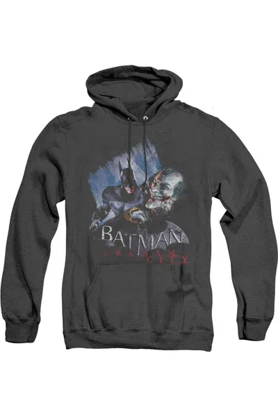 Gildan Batman Arkham City Jokes On You! Adult Heather Hoodie / Hooded Sweatshirt In Black