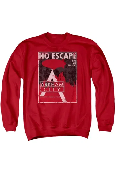 Gildan Batman Arkham City No Escape Adult Crewneck Sweatshirt In Red