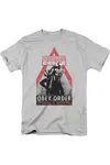 Gildan Batman Arkham City Obey Order Short Sleeve Adult Tee / T-shirt In Silver