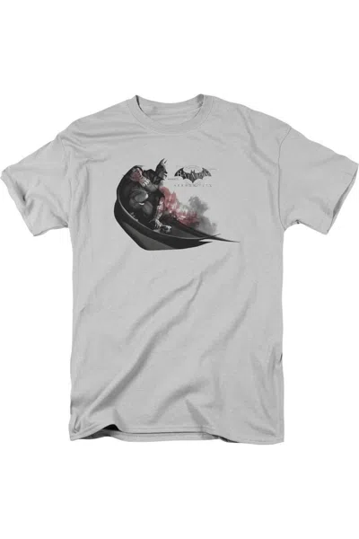 Gildan Batman Arkham City Ready To Pounce Short Sleeve Adult Tee / T-shirt In Silver