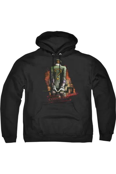 Gildan Batman Arkham City Riddler Convicted Adult Pull Over Hoodie / Hooded Sweatshirt In Black