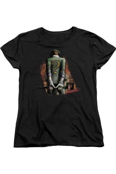 Gildan Batman Arkham City Riddler Convicted Short Sleeve Womens Tee / T-shirt In Black