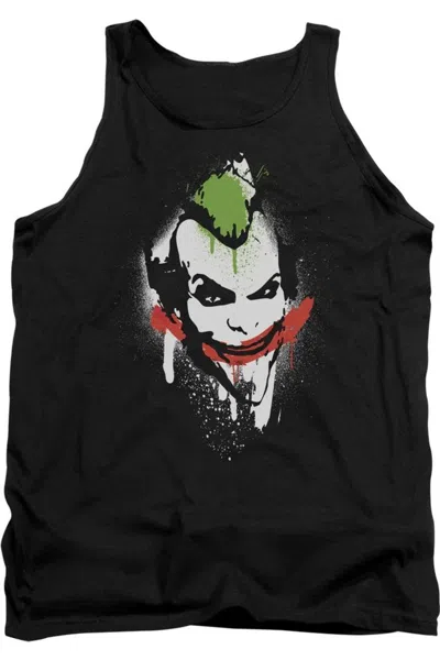 Gildan Batman Arkham City Spraypaint Smile Adult Tank Top In Black