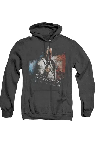 Gildan Batman Arkham City Two Face Adult Heather Hoodie / Hooded Sweatshirt In Black