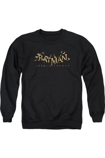 Gildan Batman Arkham Knight Ak Flame Logo Adult Crewneck Sweatshirt In Black