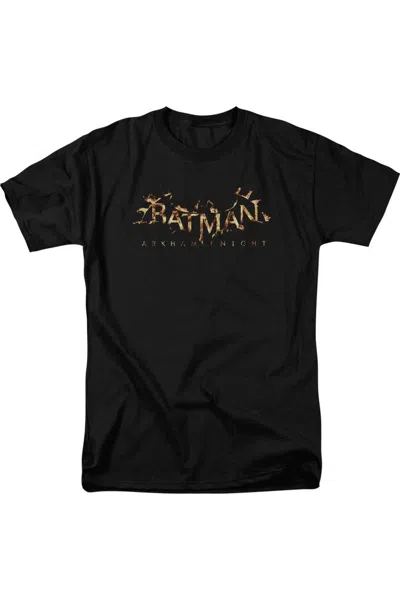 Gildan Batman Arkham Knight Ak Flame Logo Short Sleeve Adult Tee / T-shirt In Black