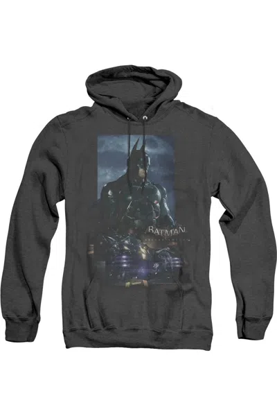 Gildan Batman Arkham Knight Batmobile Adult Heather Hoodie / Hooded Sweatshirt In Black