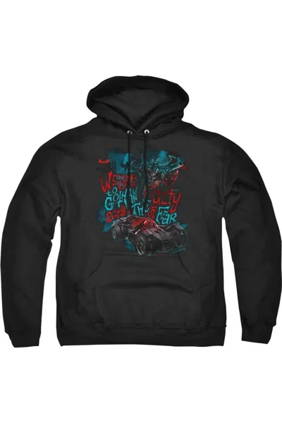 Gildan Batman Arkham Knight City Of Fear Adult Pull Over Hoodie / Hooded Sweatshirt In Black