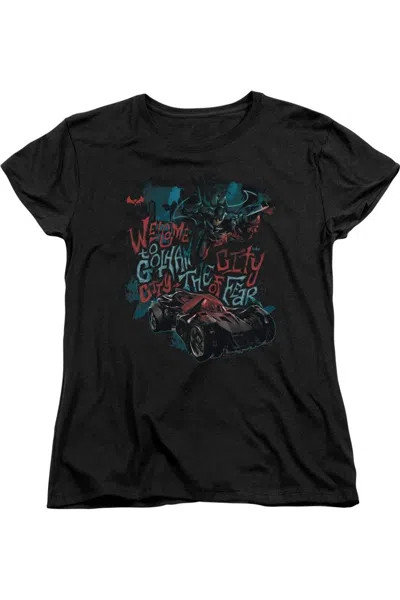 Gildan Batman Arkham Knight City Of Fear Short Sleeve Womens Tee / T-shirt In Black