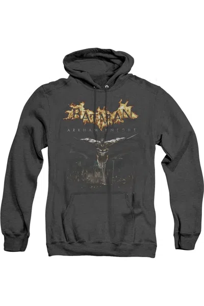 Gildan Batman Arkham Knight City Watch Adult Heather Hoodie / Hooded Sweatshirt In Black