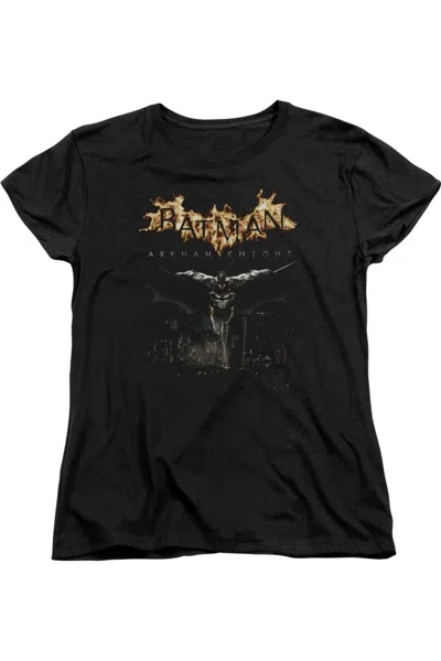 Gildan Batman Arkham Knight City Watch Short Sleeve Womens Tee / T-shirt In Black