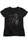 Gildan Batman Arkham Knight Dark Knight Short Sleeve Womens Tee / T-shirt In Black