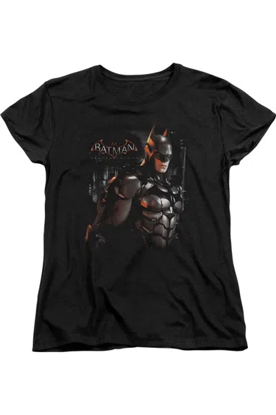 Gildan Batman Arkham Knight Dark Knight Short Sleeve Womens Tee / T-shirt In Black
