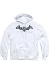 Gildan Batman Arkham Knight Descending Logo Adult Pull Over Hoodie / Hooded Sweatshirt In White