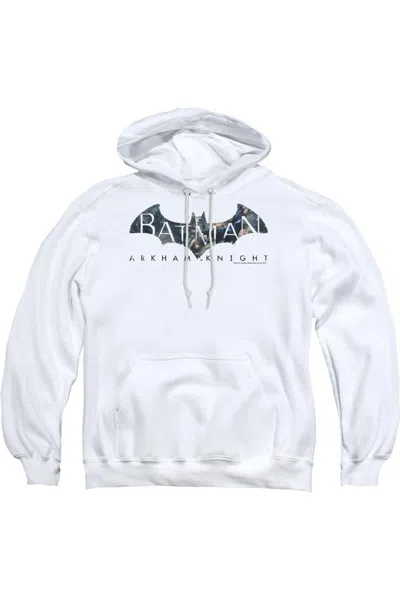 Gildan Batman Arkham Knight Descending Logo Adult Pull Over Hoodie / Hooded Sweatshirt In White