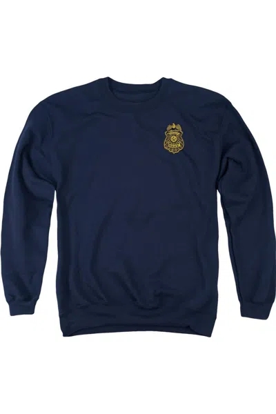 Gildan Batman Arkham Knight Gotham Badge Adult Crewneck Sweatshirt In Blue