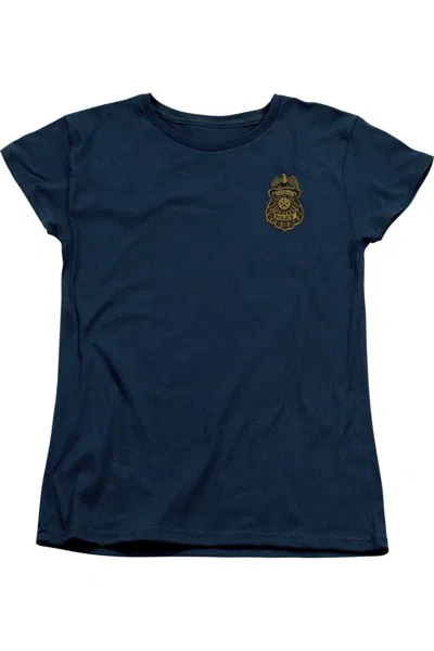 Gildan Batman Arkham Knight Gotham Badge Short Sleeve Womens Tee / T-shirt In Blue