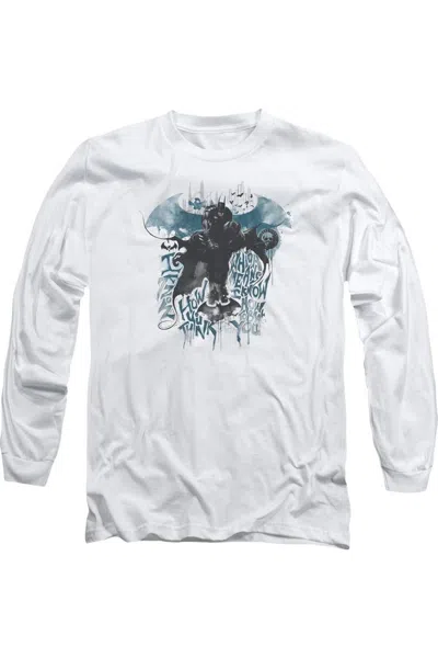 Gildan Batman Arkham Knight I Know Long Sleeve Adult Tee / T-shirt In White