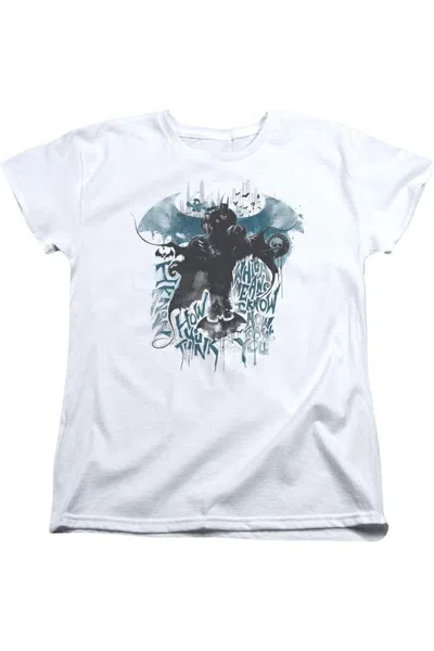 Gildan Batman Arkham Knight I Know Short Sleeve Womens Tee / T-shirt In White