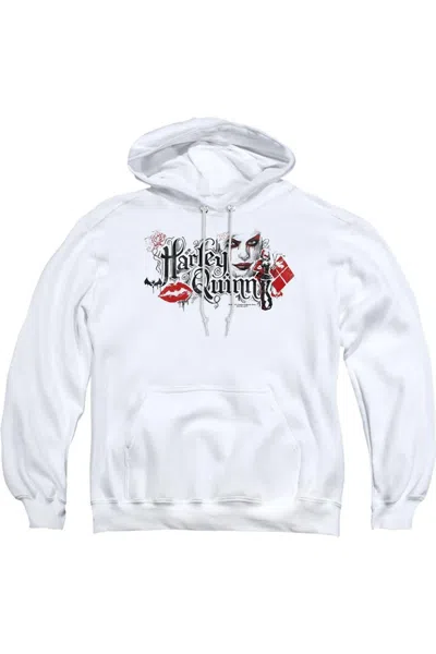 Gildan Batman Arkham Knight Lips Adult Pull Over Hoodie / Hooded Sweatshirt In White