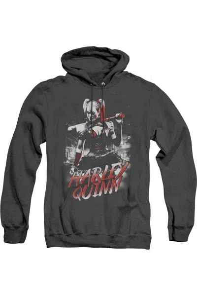 Gildan Batman Arkham Knight Quinn City Adult Heather Hoodie / Hooded Sweatshirt In Black