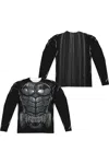Gildan Batman Arkham Knight Uniform (front/back Print) Long Sleeve Adult Poly Crew Tee / T-shirt In White
