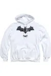 Gildan Batman Arkham Knight Descending Logo Adult Pull Over Hoodie / Hooded Sweatshirt In White