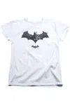 Gildan Batman Arkham Origins Bat Of Enemies Short Sleeve Womens Tee / T-shirt In White