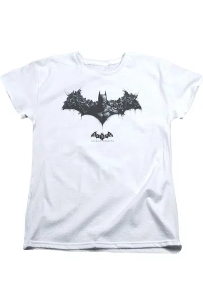 Gildan Batman Arkham Origins Bat Of Enemies Short Sleeve Womens Tee / T-shirt In White