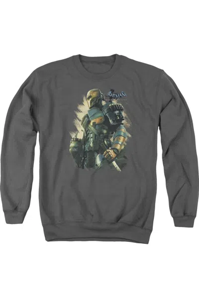 Gildan Batman Arkham Origins Deathstroke Adult Crewneck Sweatshirt In Pink