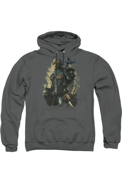 Gildan Batman Arkham Origins Deathstroke Adult Pull Over Hoodie / Hooded Sweatshirt In Pink