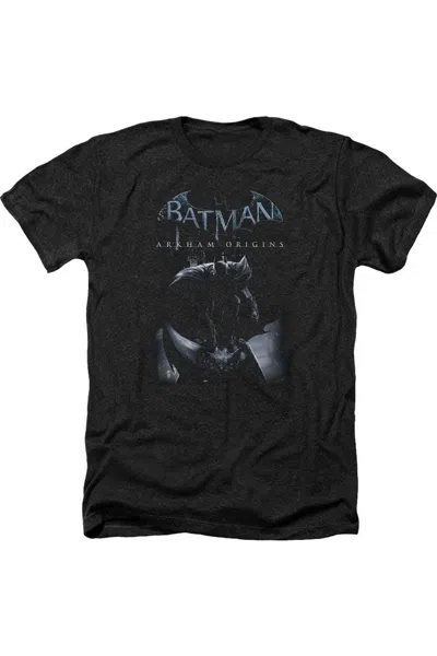 Gildan Batman Arkham Origins Perched Cat Adult Heather Tee / T-shirt In Black