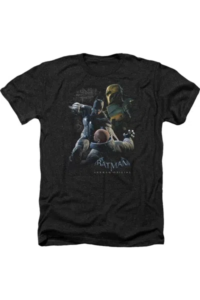 Gildan Batman Arkham Origins Punch Adult Heather Tee / T-shirt In Black
