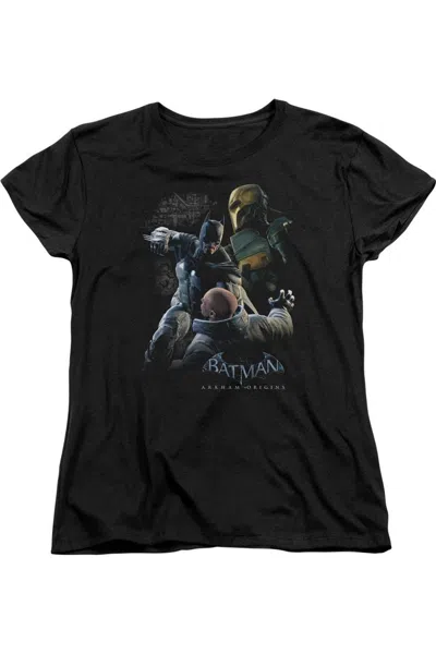 Gildan Batman Arkham Origins Punch Short Sleeve Womens Tee / T-shirt In Black