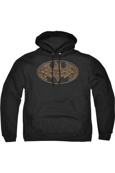 Gildan Batman Aztec Bat Logo Adult Pull Over Hoodie / Hooded Sweatshirt In Black