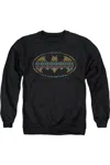 Gildan Batman Aztec Fill Adult Crewneck Sweatshirt In Black